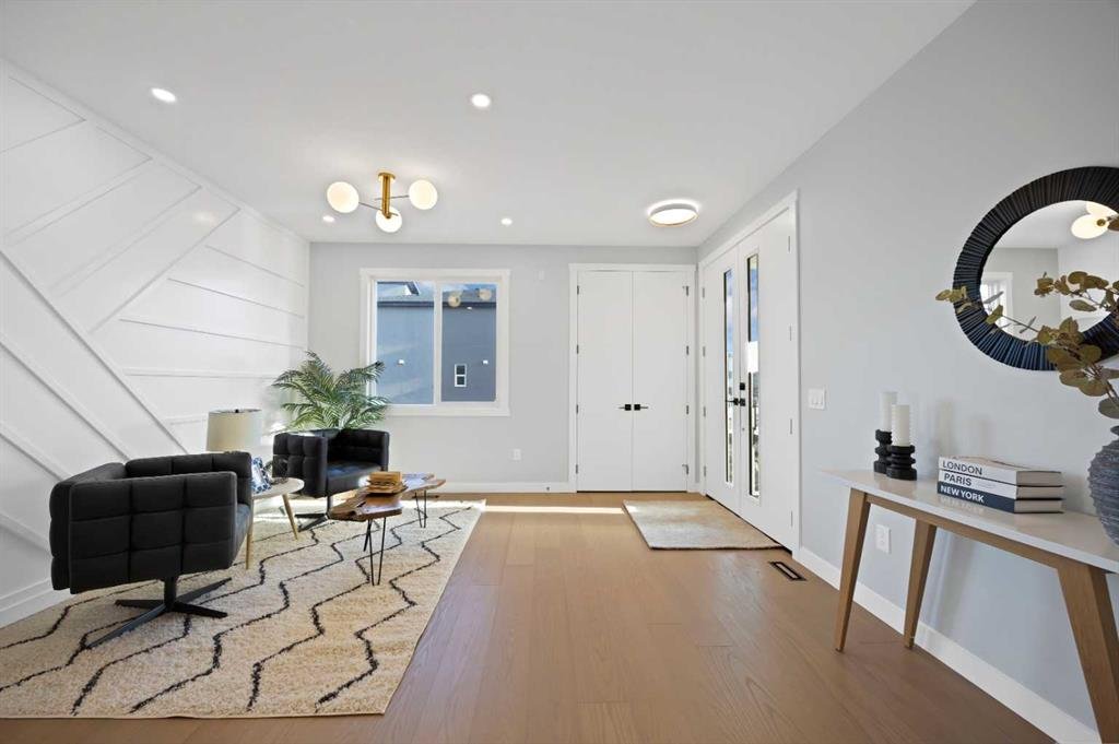 Open concept living room staging